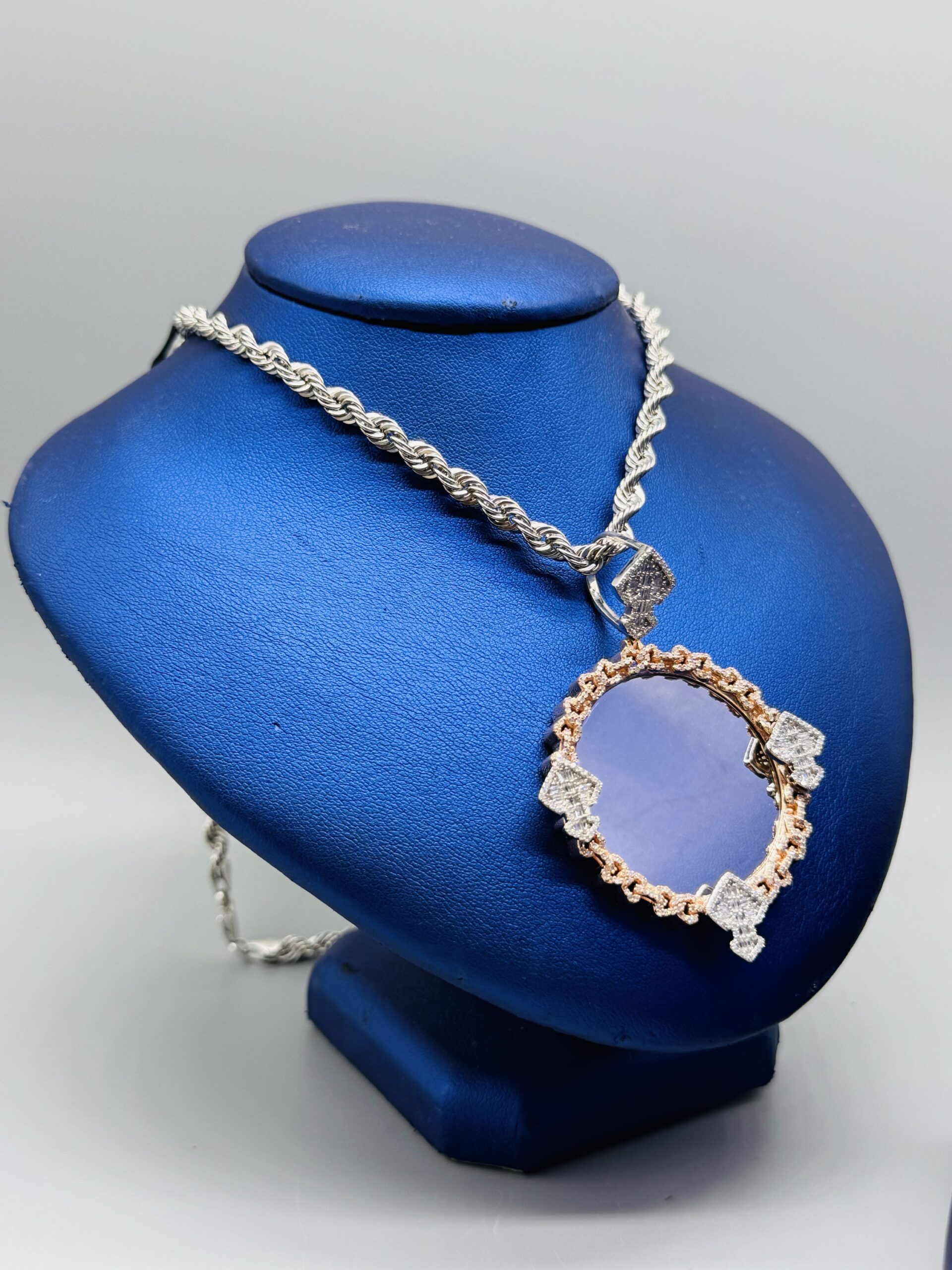 10KT Rose And White Gold 1.35CT Dia Memory Pendant ComboSet - Image 3