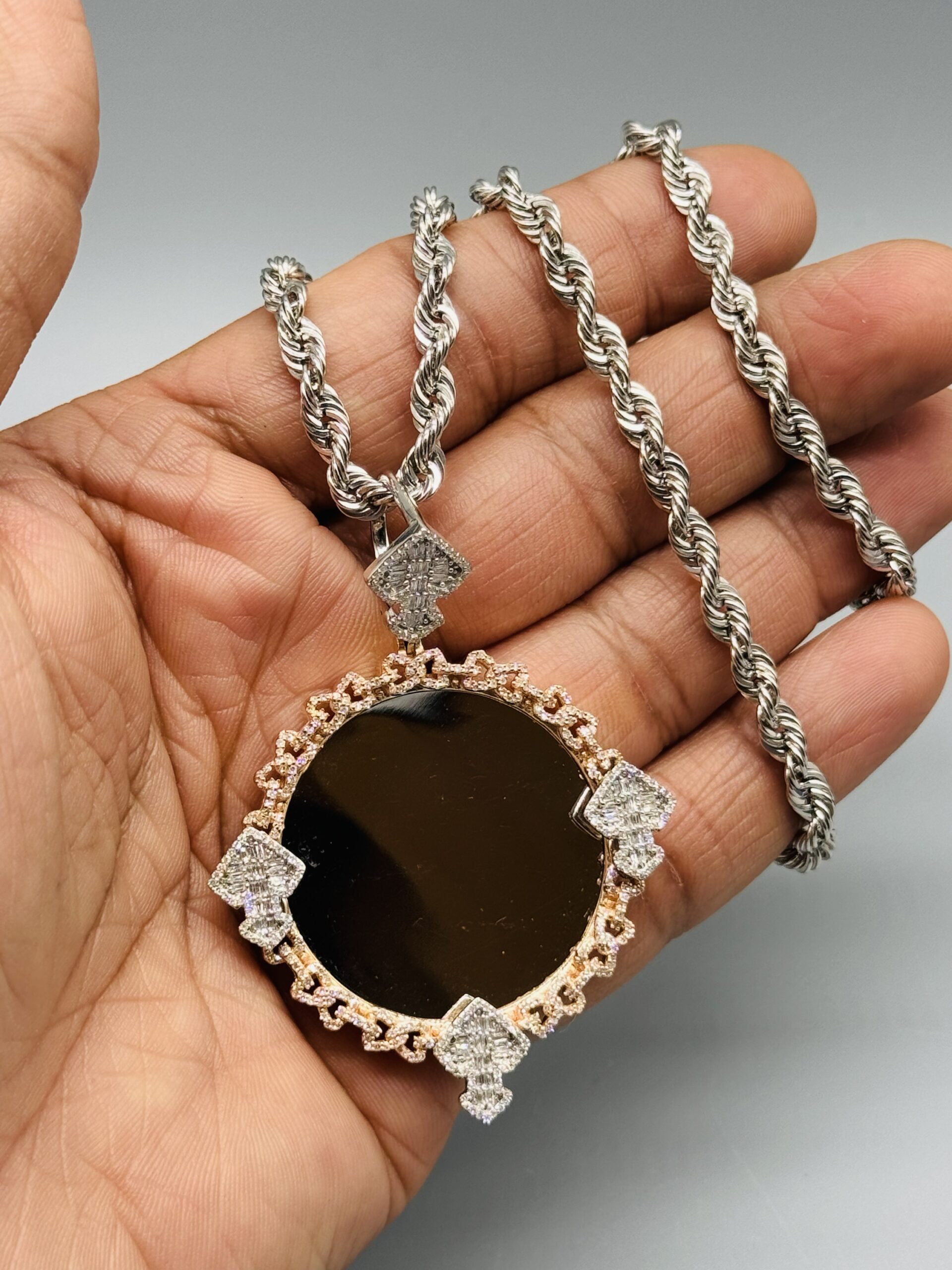 10KT Rose And White Gold 1.35CT Dia Memory Pendant ComboSet - Image 4