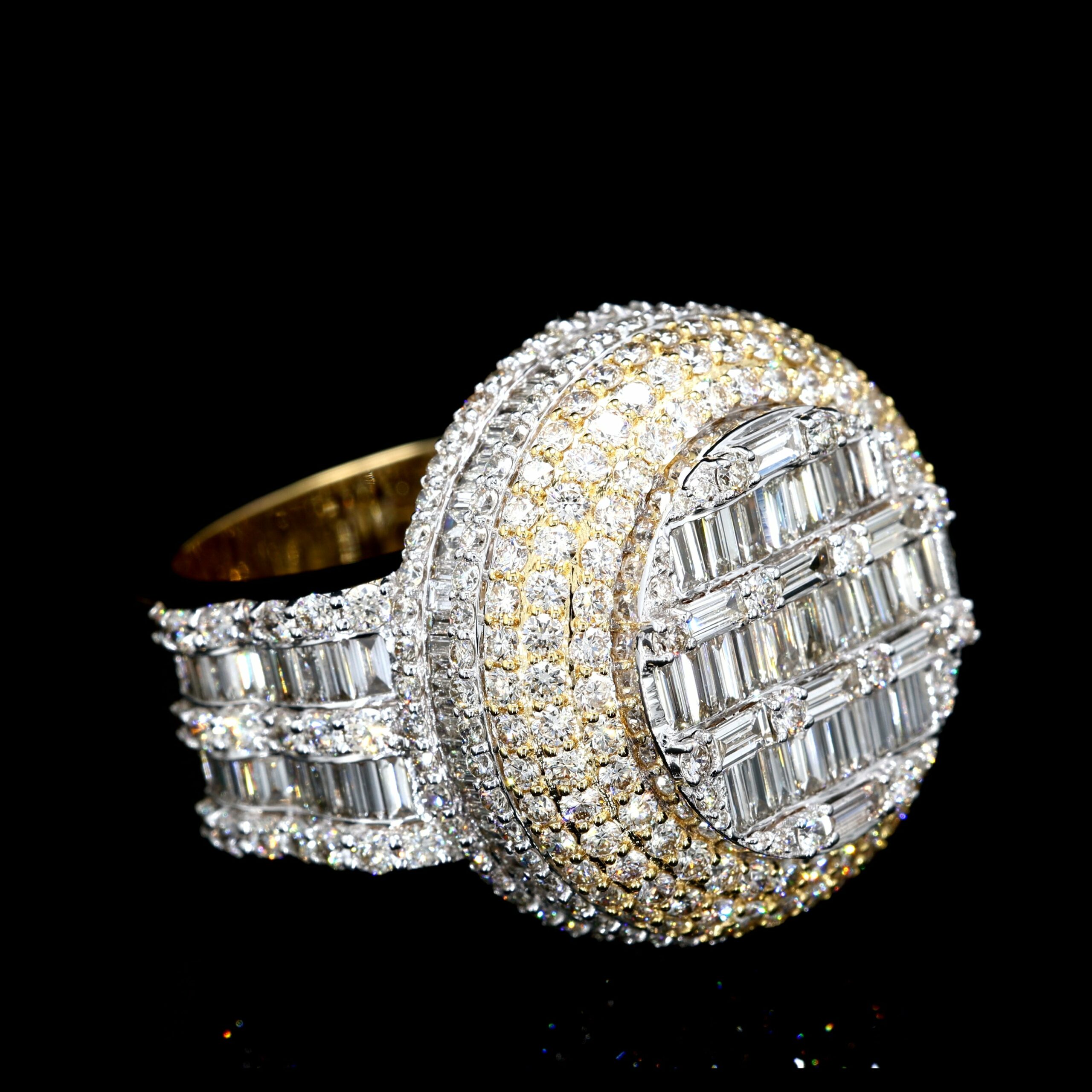 14KT Gold 7.66CT Diamond Mens Ring