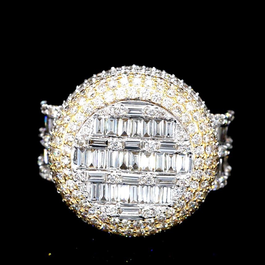 14KT Gold 7.66CT Diamond Mens Ring - Image 2