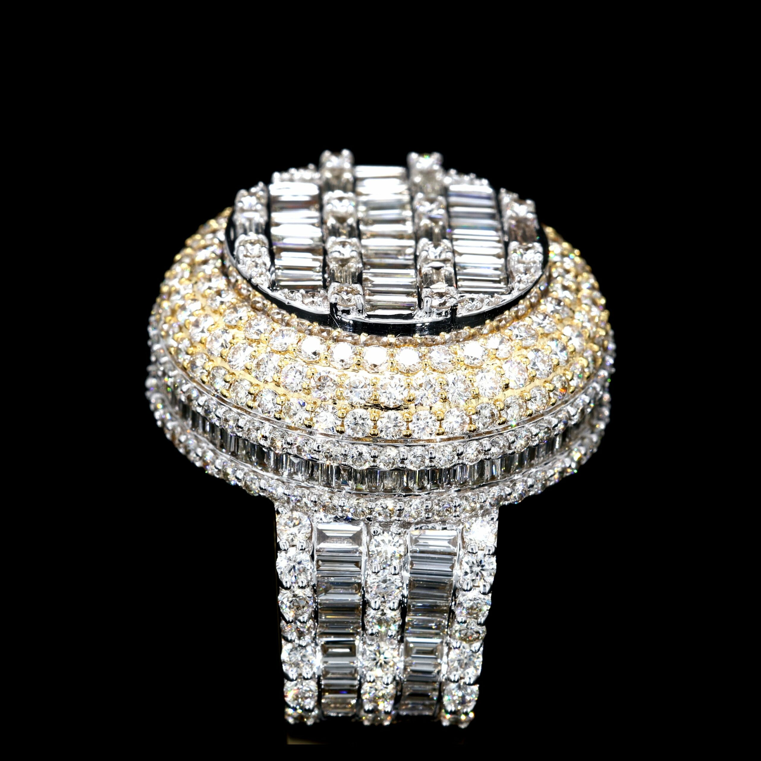 14KT Gold 7.66CT Diamond Mens Ring - Image 3