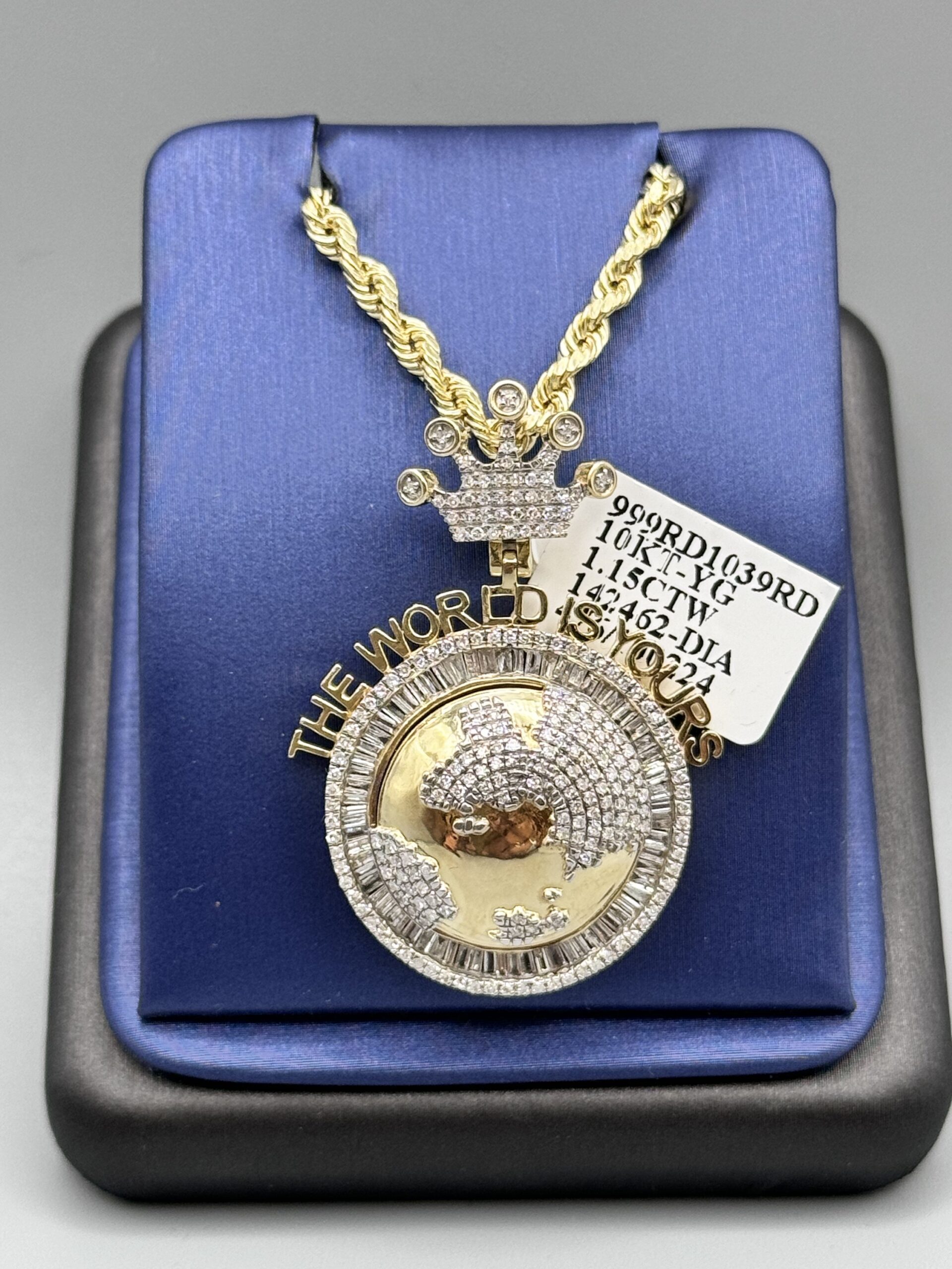 10KT Gold 1.15CT Diamond Globe Pendant ComboSet