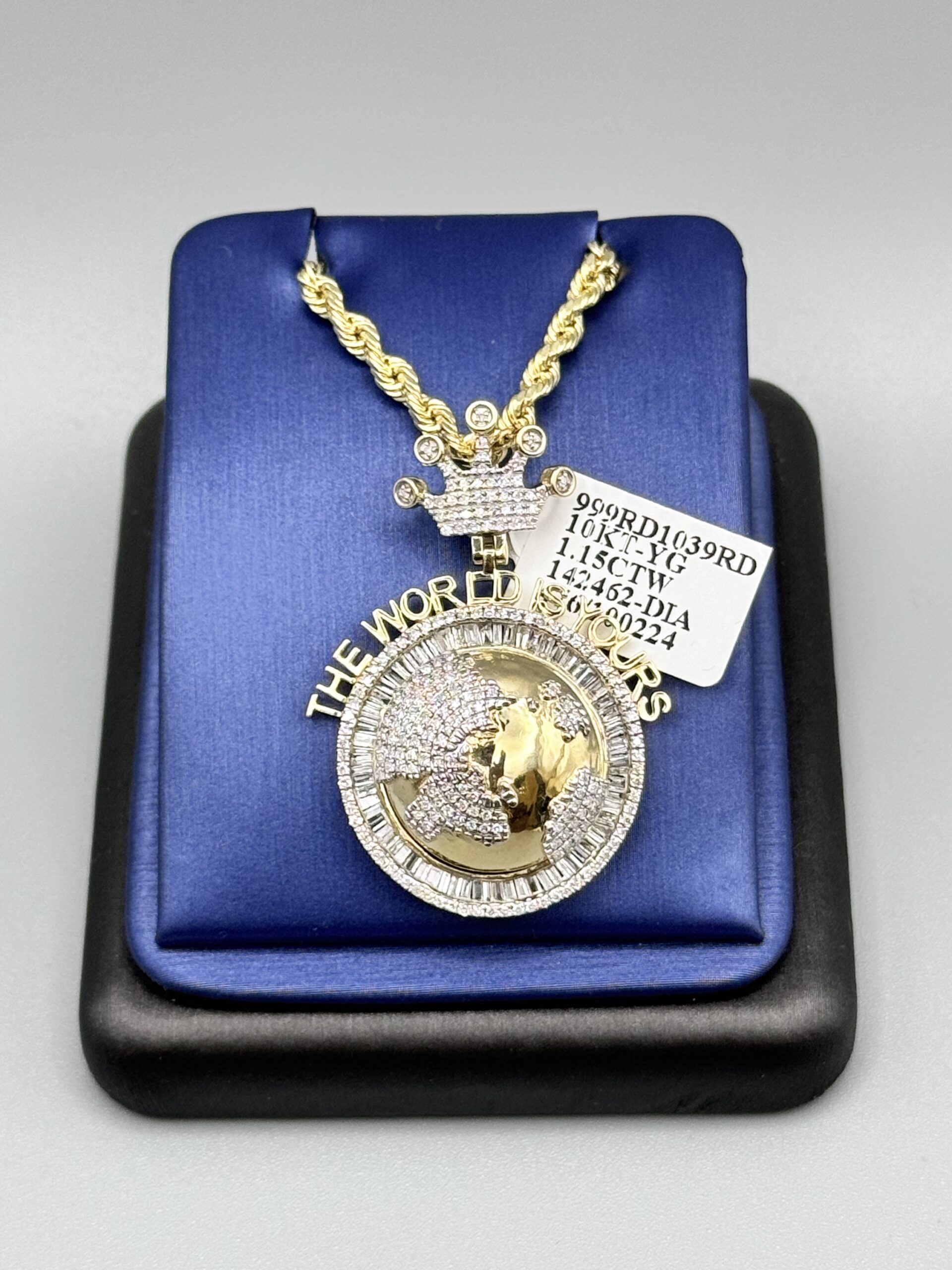 10KT Gold 1.15CT Diamond Globe Pendant ComboSet - Image 2