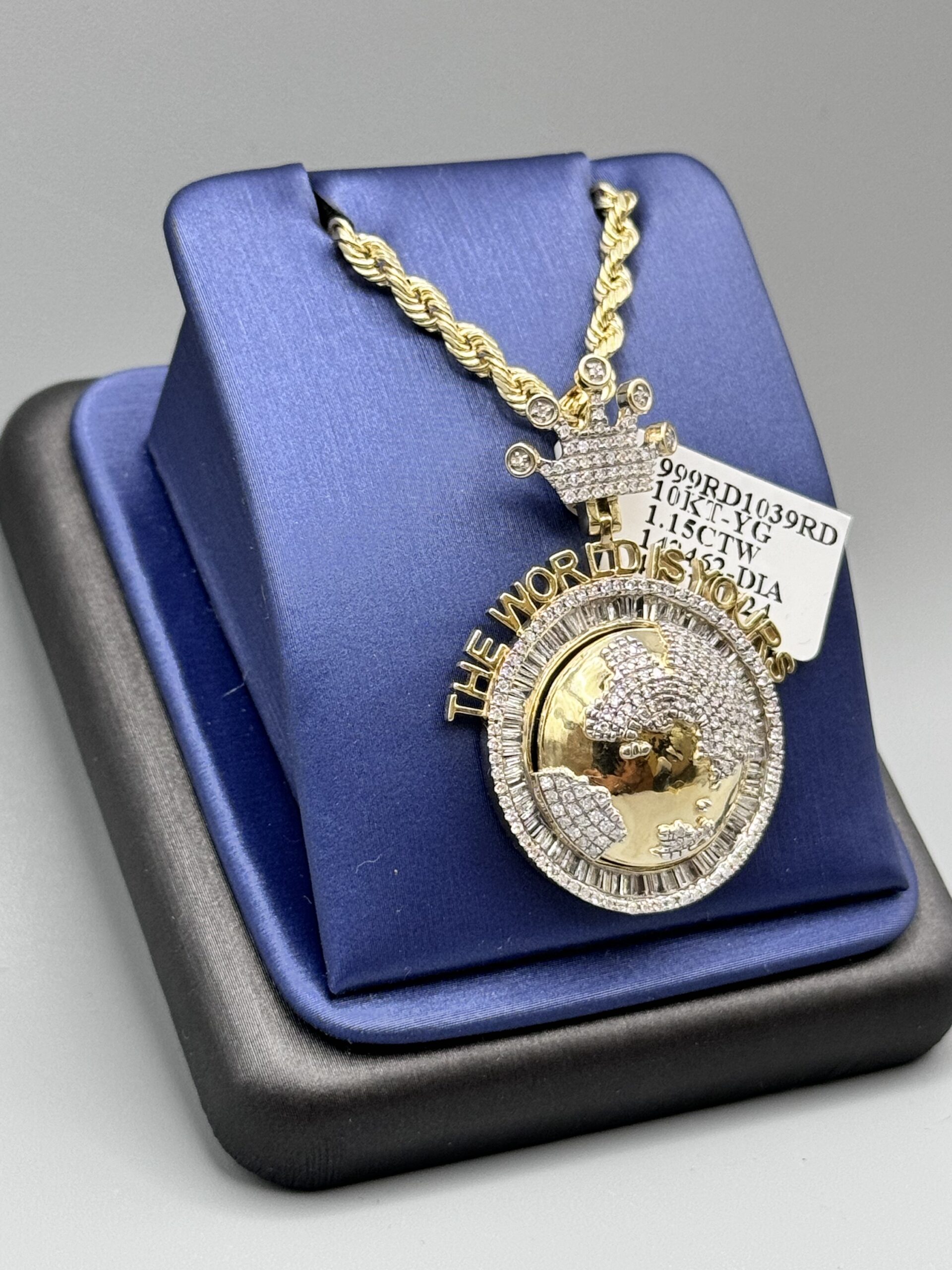 10KT Gold 1.15CT Diamond Globe Pendant ComboSet - Image 3