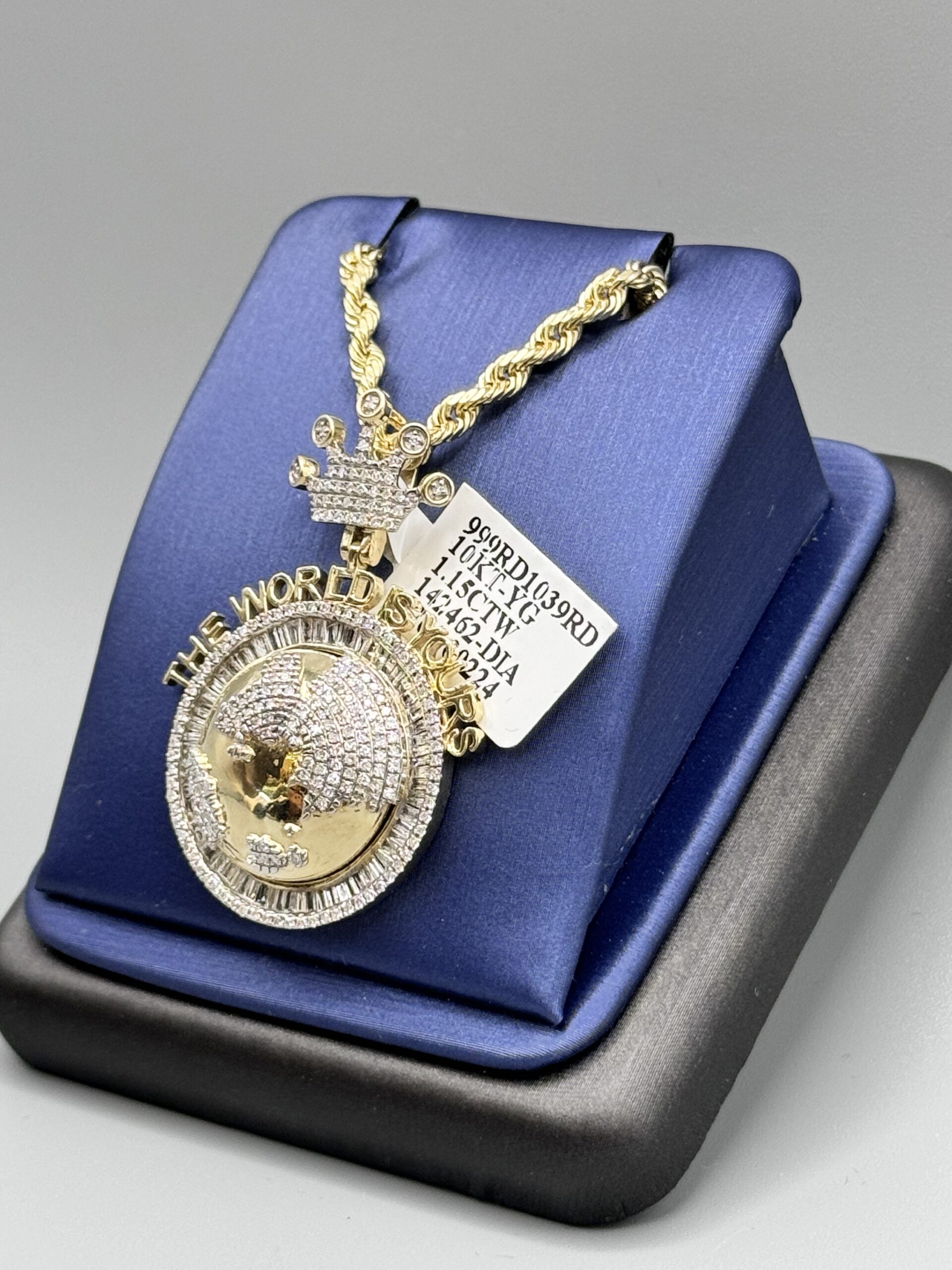 10KT Gold 1.15CT Diamond Globe Pendant ComboSet - Image 4