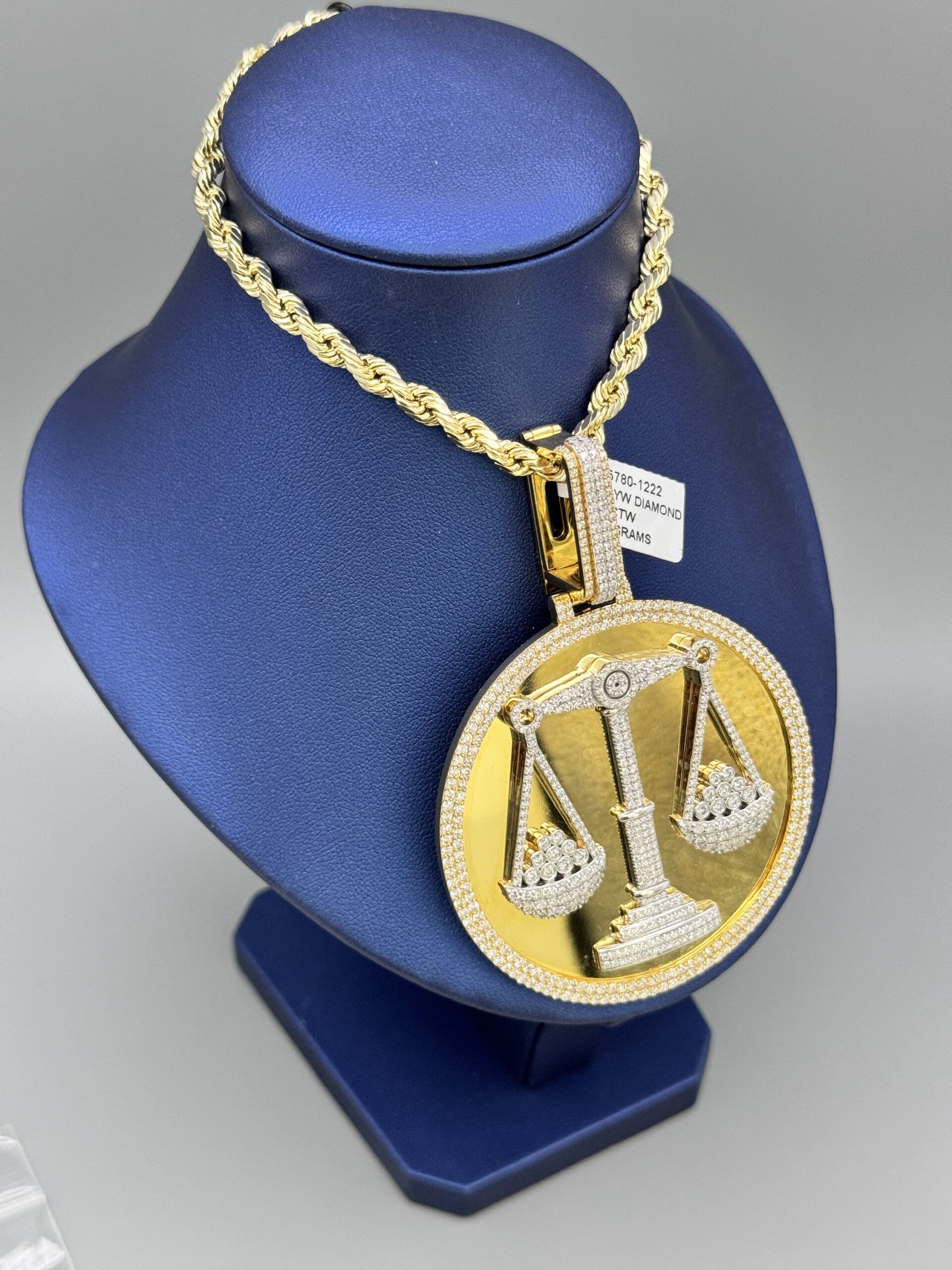 10KT Gold Custom 7.68CT Diamond Justice Scale Pendant ComboSet - Image 3