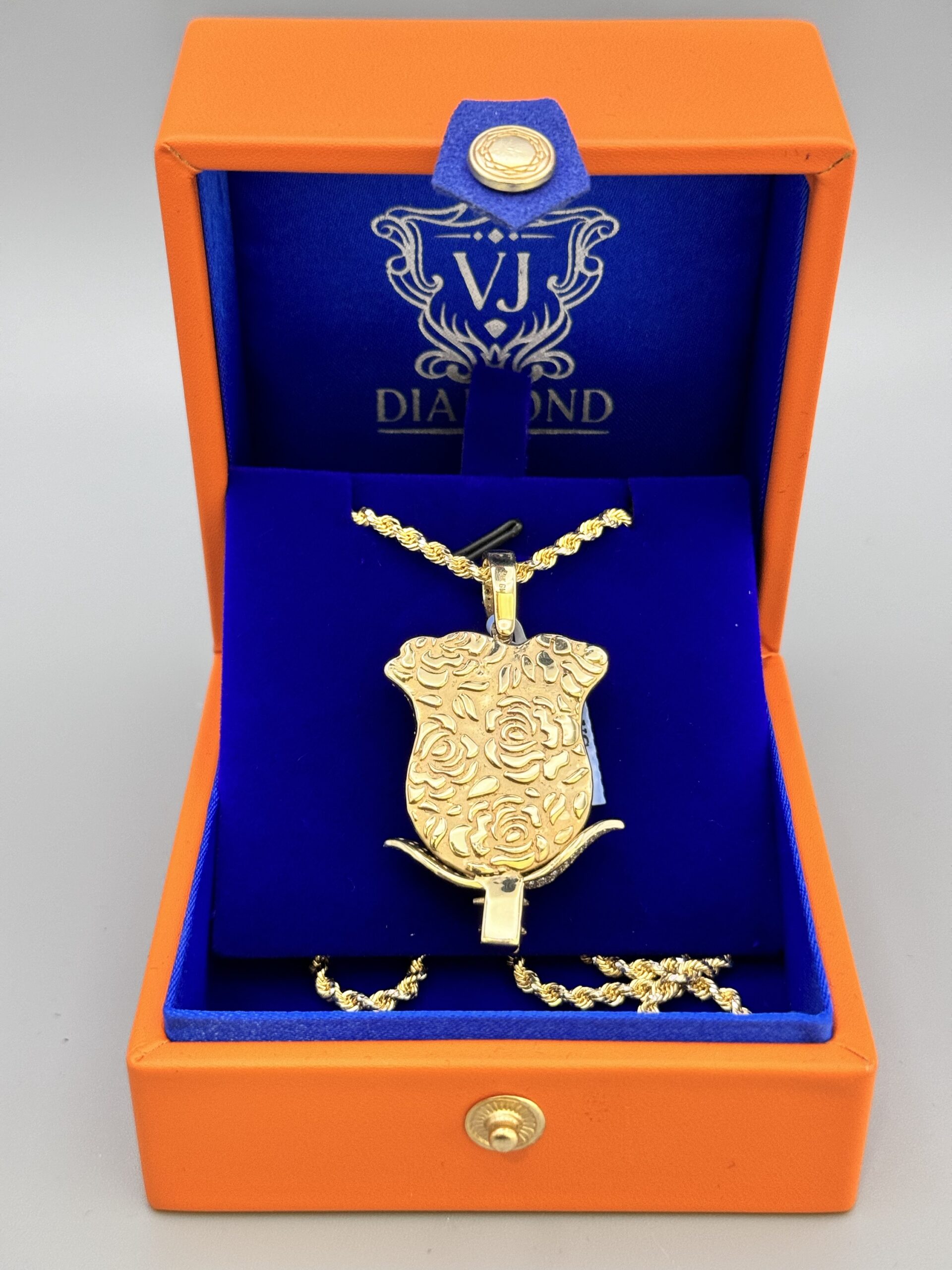 14KT Gold Custom 4.44CT Diamond Rose Pendant ComboSet - Image 3